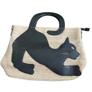 Satchel / Shoulder Bag With Cat Design Tail Is Handle Shoulder Strap Is Missing